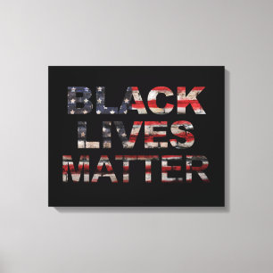 Black Lives Matter Amerikaanse vlag Canvas Afdruk