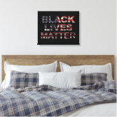 Black Lives Matter | Amerikaanse vlag Canvas Afdruk (Insitu (Slaapkamer))