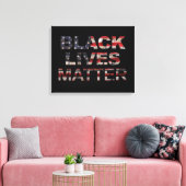 Black Lives Matter | Amerikaanse vlag Canvas Afdruk (Insitu (Woonkamer))