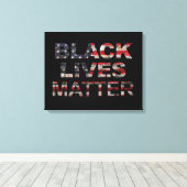 Black Lives Matter | Amerikaanse vlag Canvas Afdruk (Insitu (Houten vloer))