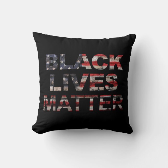 Black Lives Matter | Amerikaanse vlag Kussen (Voorkant)