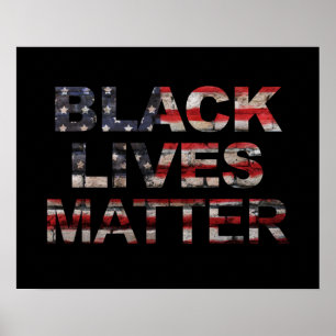 Black Lives Matter   Amerikaanse vlag Poster