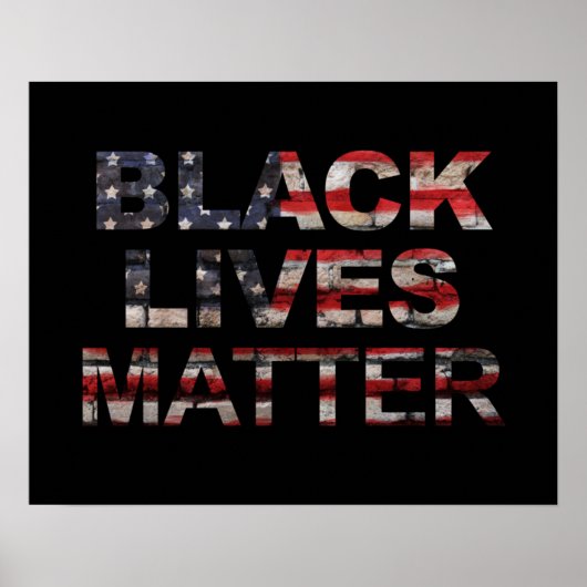 Black Lives Matter | Amerikaanse vlag Poster (Voorkant)