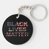 Black Lives Matter | Amerikaanse vlag Sleutelhanger (Achterkant)