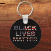 Black Lives Matter | Amerikaanse vlag Sleutelhanger (Voorkant)