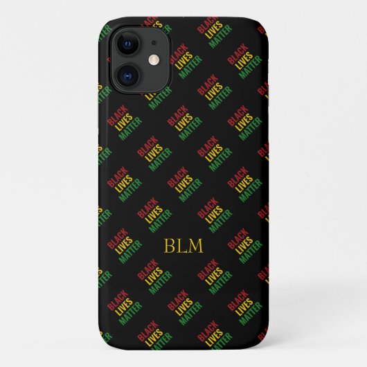 Black Lives Matter BHM Monogram Case-Mate iPhone Case (Achterkant)