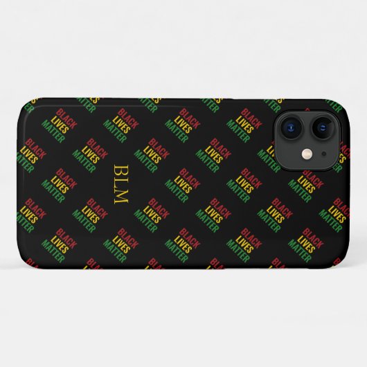 Black Lives Matter BHM Monogram Case-Mate iPhone Case (Achterkant (horizontaal))