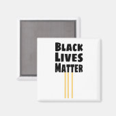 Black Lives Matter BLM 3 Yellow Stripes Magneet (Voorkant / Achterkant)