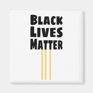 Black Lives Matter BLM 3 Yellow Stripes Magneet
