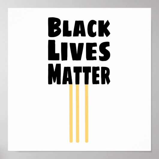 Black Lives Matter BLM 3 Yellow Stripes Poster (Voorkant)
