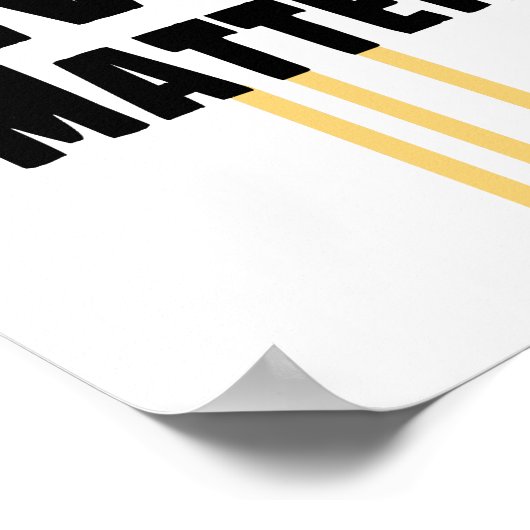 Black Lives Matter BLM 3 Yellow Stripes Poster (Hoek)