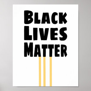 Black Lives Matter BLM 3 Yellow Stripes Poster