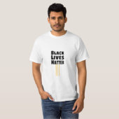 Black Lives Matter BLM 3 Yellow Stripes T-shirt (Voorkant volledig)