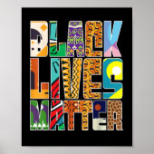 Black Lives Matter BLM Diversity Mural Black H Poster (Voorkant)