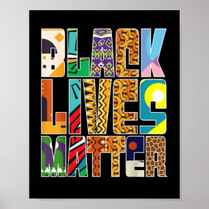 Black Lives Matter BLM Diversity Mural Black H Poster