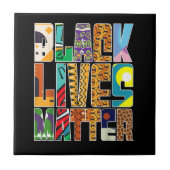 Black Lives Matter BLM Diversity Mural Black H Tegeltje (Voorkant)