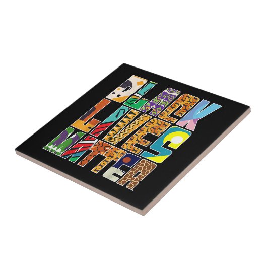 Black Lives Matter BLM Diversity Mural Black H Tegeltje (Zijkant)