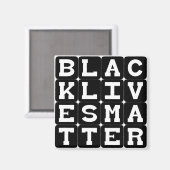 Black Lives Matter BLM in Square Pattern Magneet (Voorkant / Achterkant)