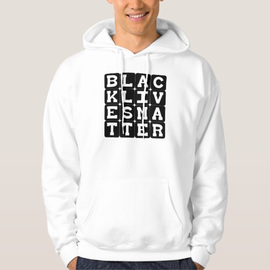 Black Lives Matter BLM in vierkant patroon Hoodie (Voorkant)