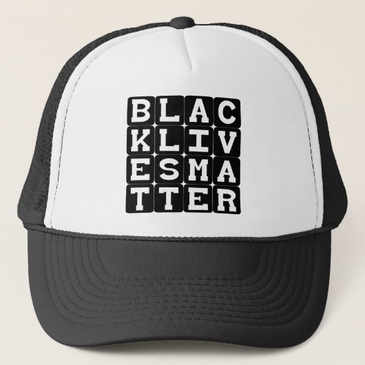 Black Lives Matter BLM in vierkant patroon Trucker Pet (Voorkant)