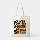 Black Lives Matter BlM Oranje Blue Typografie Tote Bag (Achterkant)