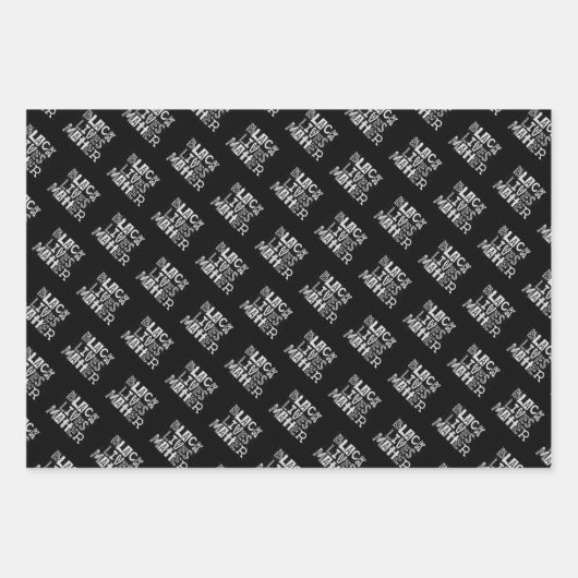 Black Lives Matter BLM Power Fist Collectie Trio Inpakpapier Vel (Voorkant 3)