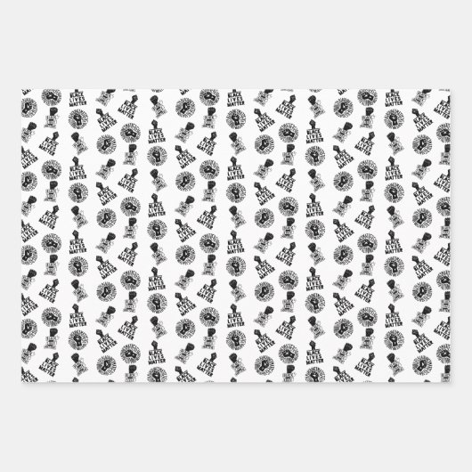 Black Lives Matter BLM Power Fist Collectie Trio Inpakpapier Vel (Voorkant 2)