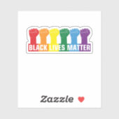 BLACK LIVES MATTER - BLM Rainbow Sticker (Vel)