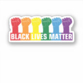 BLACK LIVES MATTER - BLM Rainbow Sticker (Voorkant)
