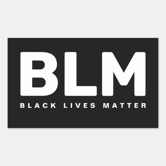 Black Lives Matter BLM Rechthoekige Sticker (Voorkant)