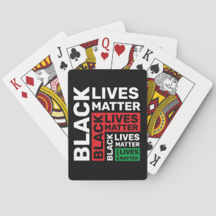 Black Lives Matter BLM Red Green Typografie Pokerkaarten