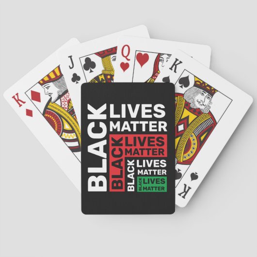 Black Lives Matter BLM Red Green Typografie Pokerkaarten (Achterkant)
