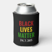BLACK LIVES MATTER BLM Red Yellow Green BHM Blikjeskoeler (Blikje Achterkant)