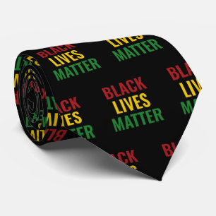 BLACK LIVES MATTER BLM Red Yellow Green BHM Stropdas