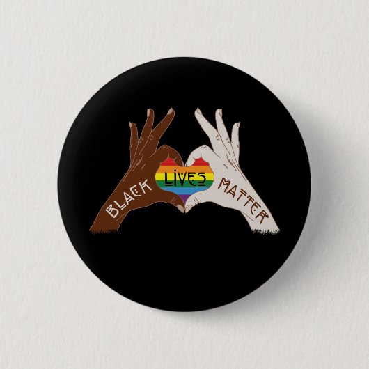 Black Lives Matter - BLM-regenboog Ronde Button 5,7 Cm (Voorkant)