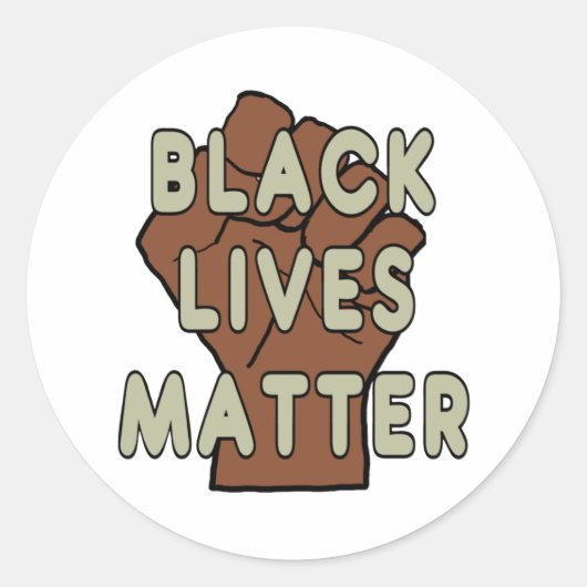 Black Lives Matter BLM Ronde Sticker (Voorkant)