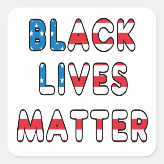 Black Lives Matter BLM Vierkante Sticker (Voorkant)