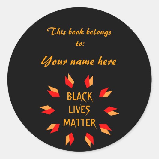 Black Lives Matter Bookplate Ronde Sticker (Voorkant)