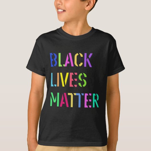 Black Lives Matter Colorful Stencil 01 Editable T-shirt (Voorkant)