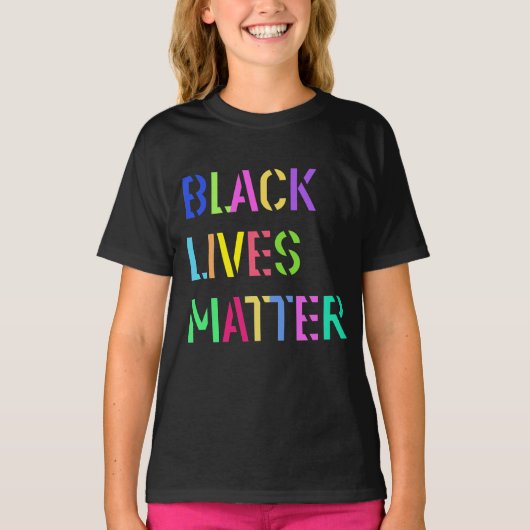 Black Lives Matter Colorful Stencil 01 Editable T-shirt (Voorkant)