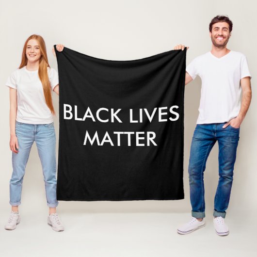 Black Lives Matter Custom Fleece Blanket, BLM Deken (In situ)