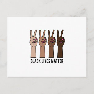 Black lives matter, female hands with a peace sign briefkaart