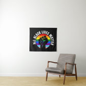 Black Lives Matter Fist en LGBTQ Flag Wandkleed (In Situ (horizontaal))