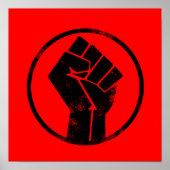 Black Lives Matter FIST (red background) #BLM Poster (Voorkant)