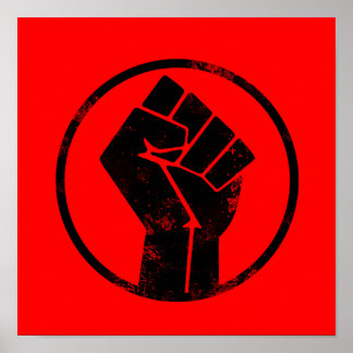 Black Lives Matter FIST (red background) #BLM Poster