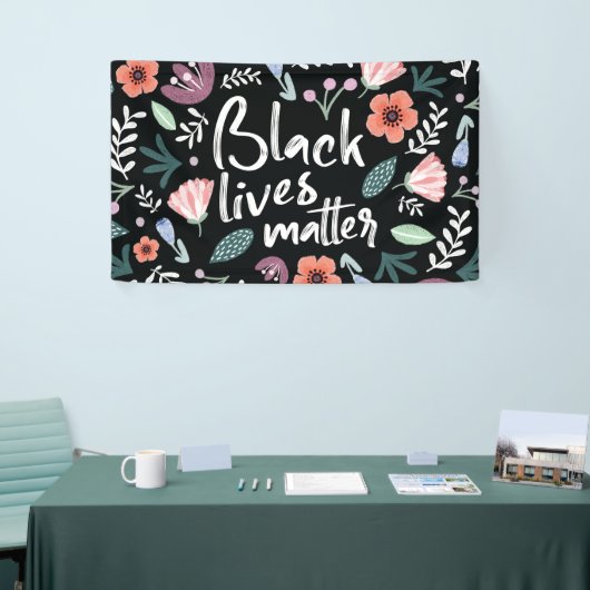 Black Lives Matter Floral Banner (Beurs)