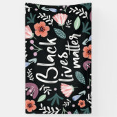 Black Lives Matter Floral Banner (Verticaal)