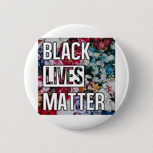 Black Lives Matter Floral Ronde Button 5,7 Cm (Voorkant)