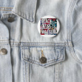 Black Lives Matter Floral Ronde Button 5,7 Cm (In situ)
