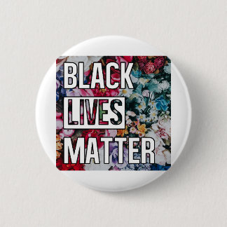 Black Lives Matter Floral Ronde Button 5,7 Cm